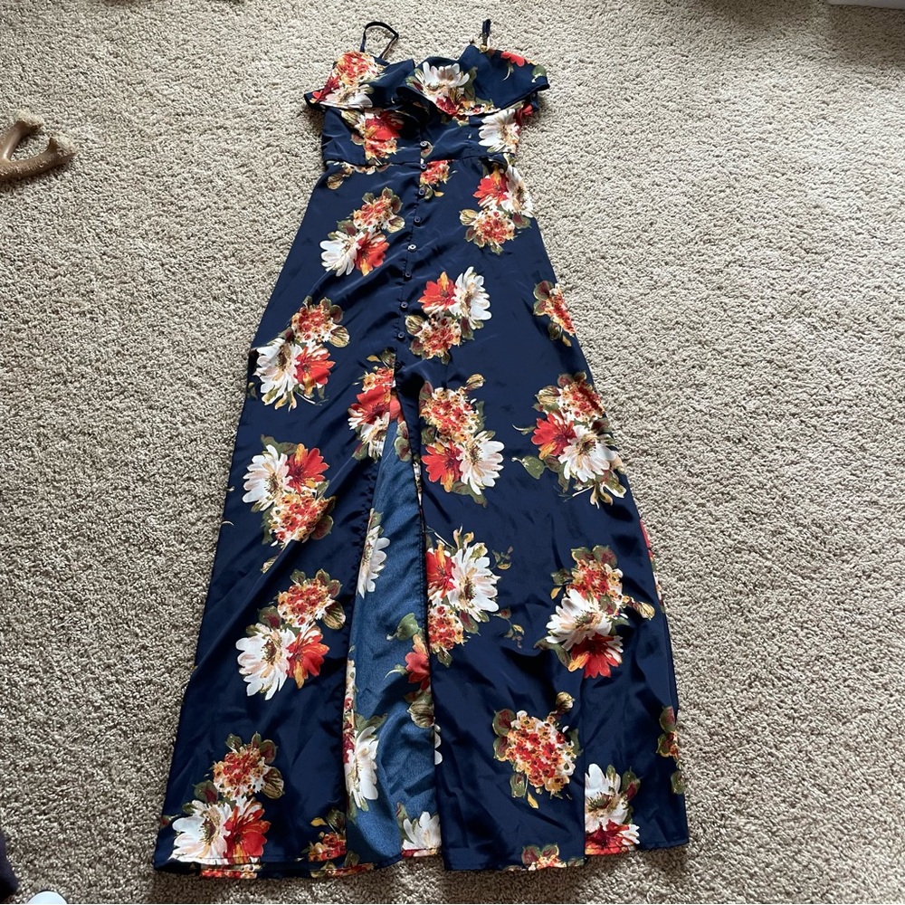 Band of Gypsies Navy Floral Maxi Dress